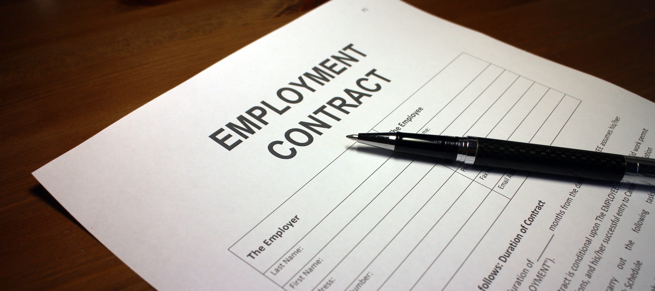 Employment contract and pen